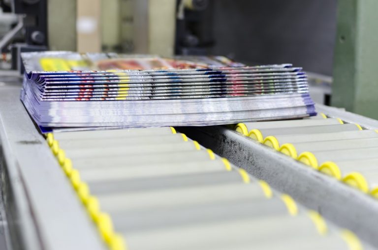 Brochures in the printing house