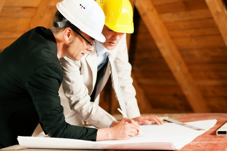 Engineers planning their construction project