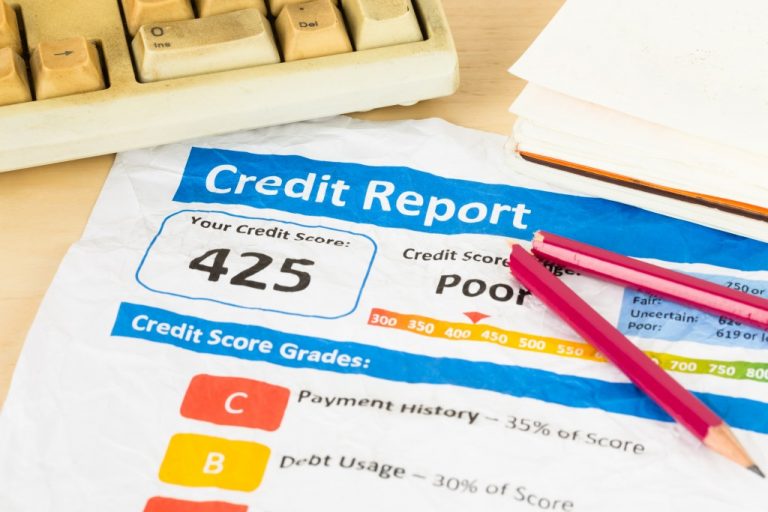 poor credit score on paper