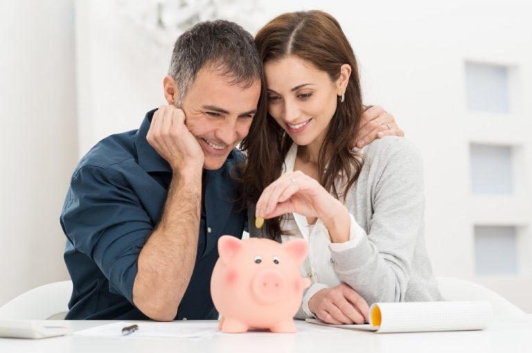 Couple saving money