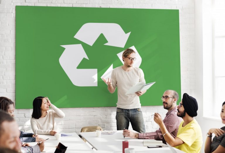 business meeting on eco friendliness