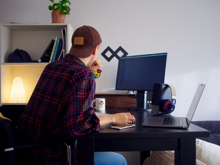 Man working remotely