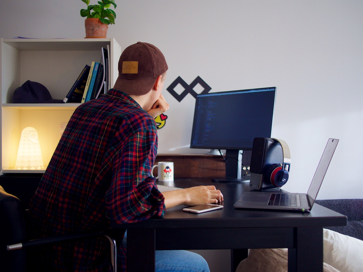 Man working remotely