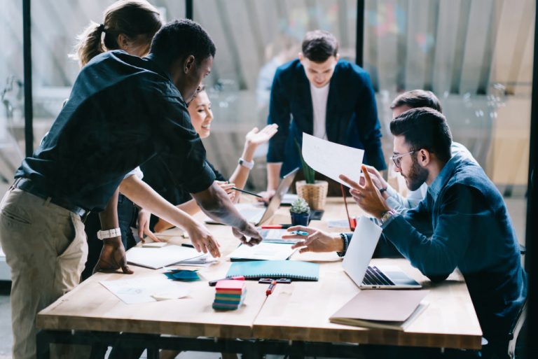 employees working together