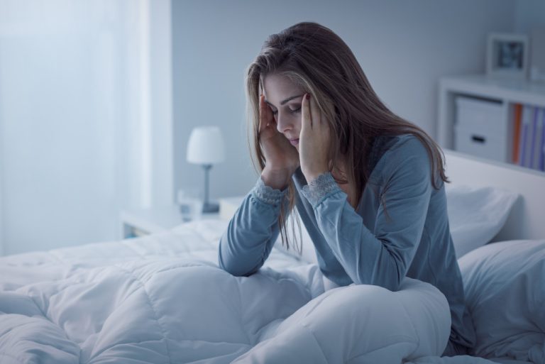 Woman having problem sleeping