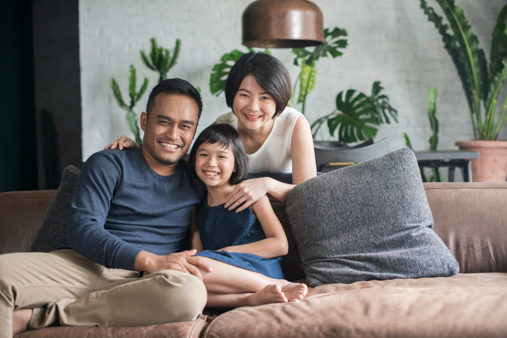 happy Asian family